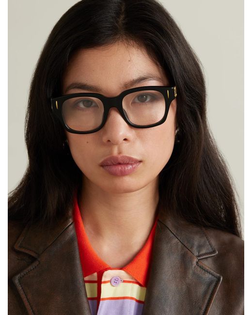Loewe Black Anagram Square-Frame Acetate Optical Glasses