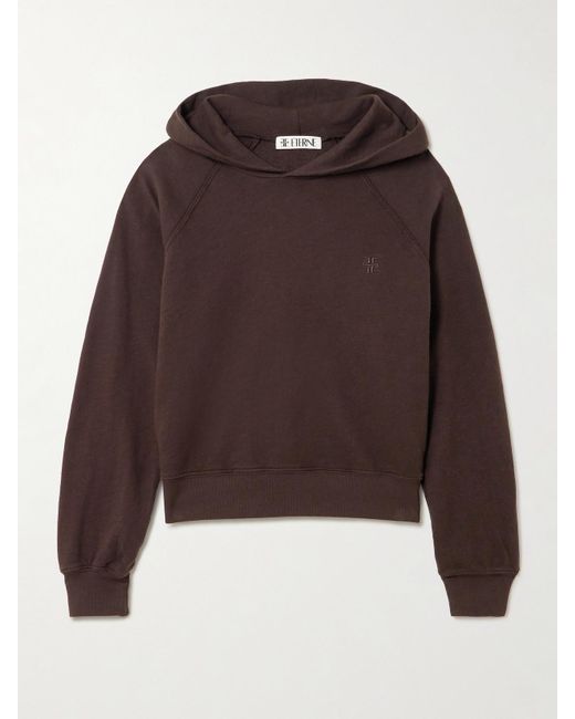 ÉTERNE Brown Sonny Hoodie Aus Baumwoll-Jersey Mit Logostickerei