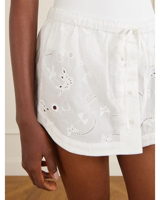 Kiki de Montparnasse White Simone Broderie Anglaise Cotton Mini Skirt