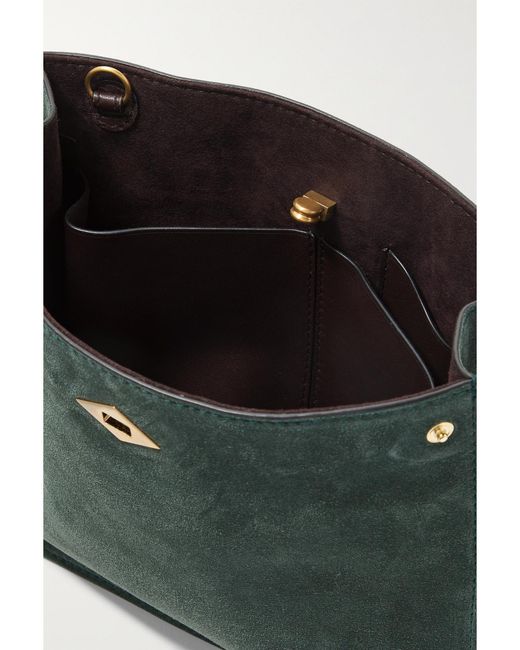 Metier Green Stowaway Suede Shoulder Bag
