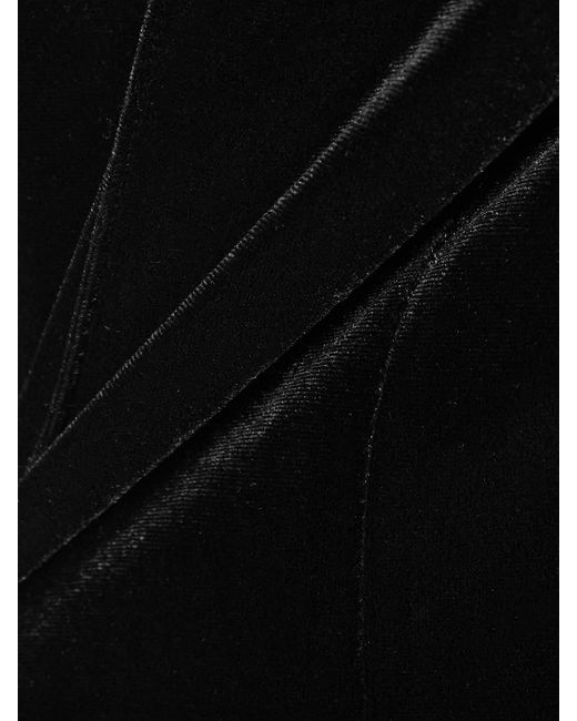 Alex Perry Black Beckham Strapless Velvet Jumpsuit