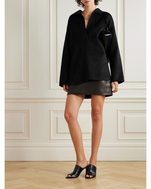 TOVE Black Deryn Oberteil Aus Einer Wollmischung Mit Polokragen