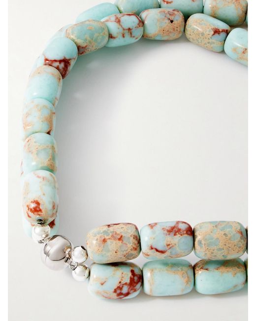 Julietta Blue Nautilus Rhodium-Plated, Resin, Agate And Shell Necklace