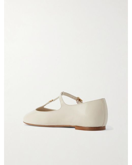 Chloé White Marcie Ballerinas Aus Leder Mit Verzierung