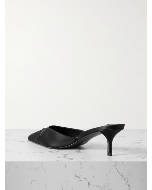 Alaïa White 55 Satin Mules