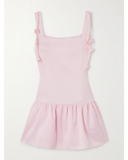 Self-Portrait Pink Embellished Taffeta Mini Dress