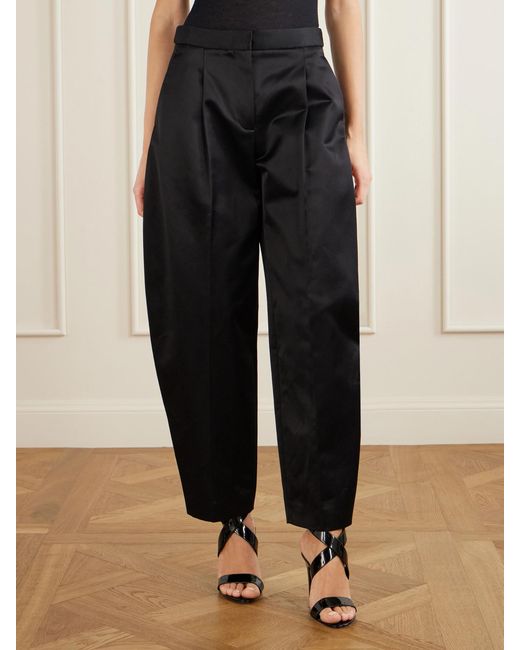 Alaïa Blue Pleated Cotton-Blend Tapered Pants