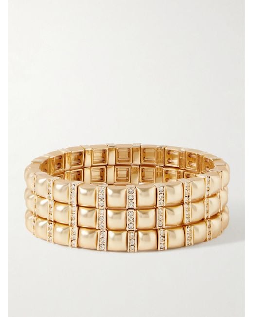 Roxanne Assoulin Metallic Set Of Three-Tone Crystal Bracelets