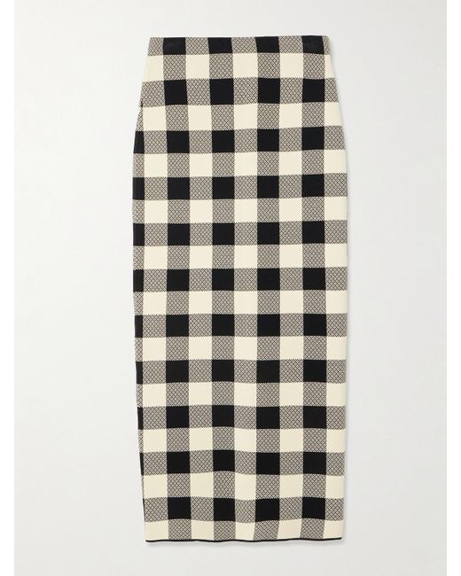 Posse Multicolor Pippa Checked Jacquard-Knit Maxi Skirt