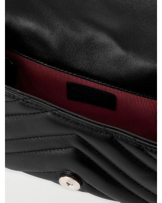 Gucci Black Gg Marmont Mini Matelassé Leather Shoulder Bag