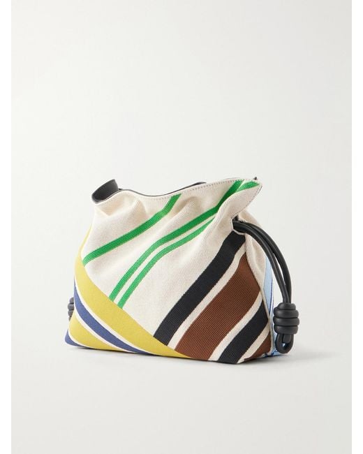 Loewe Blue Flamenco Paneled Canvas Clutch