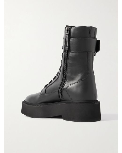 Roger Vivier Black Buckle-Embellished Leather Ankle Boots