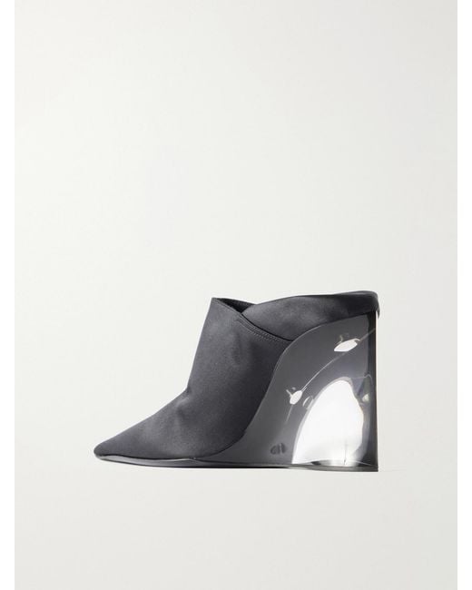 Alaïa Black 90 Satin Wedge Mules