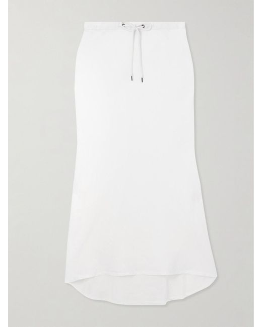 James Perse White Surfside Asymmetrischer Rock Aus Leinen