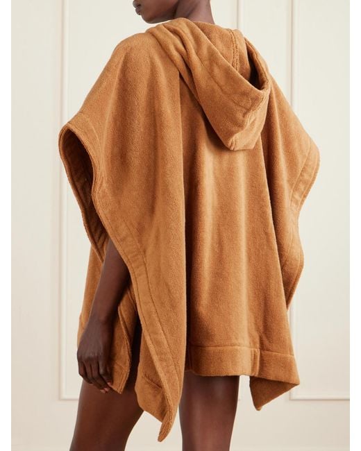 Lisa Marie Fernandez Brown Hooded Cotton-Terry Poncho
