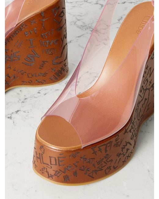 Chloé Brown Maxime Tpu Slingback Platform Sandals