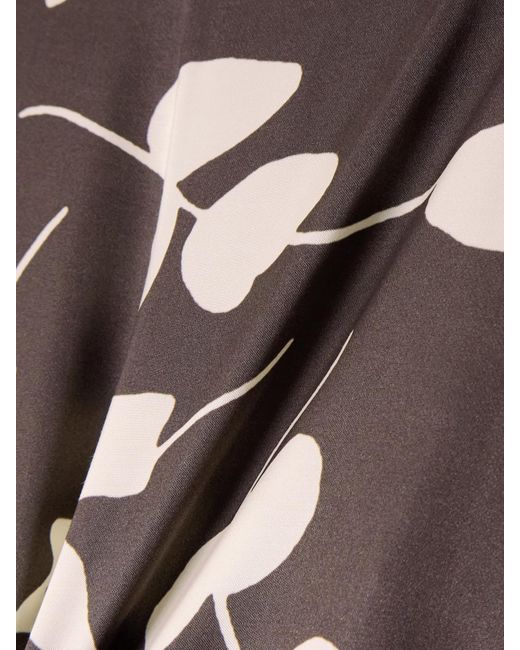 Faithfull The Brand Brown Chambien Strapless Gathered Floral-Print Crepe Top