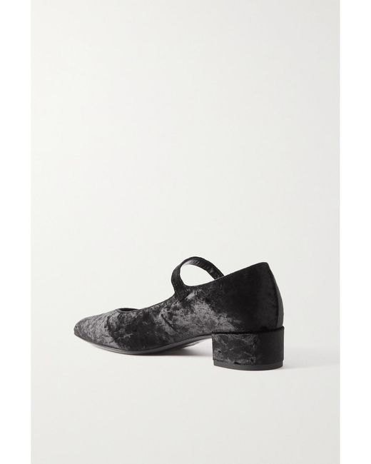 By Far Black Ginny Velvet Mary Jane Pumps