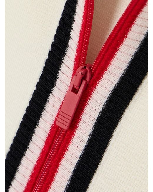 Thom Browne Natural Milano Striped Knitted Wool Mini Dress