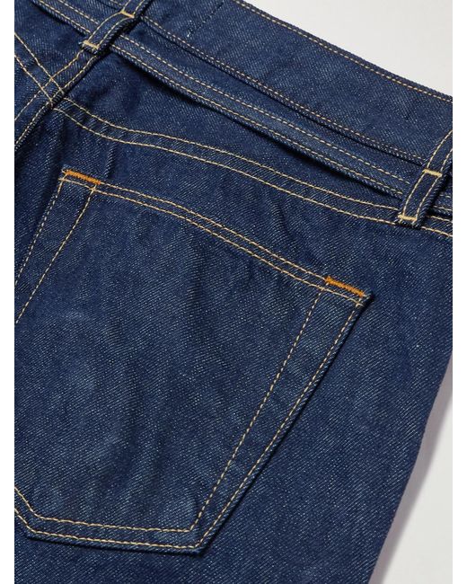 SLVRLAKE Denim Blue Mica Belted Low-Rise Wide-Leg Jeans