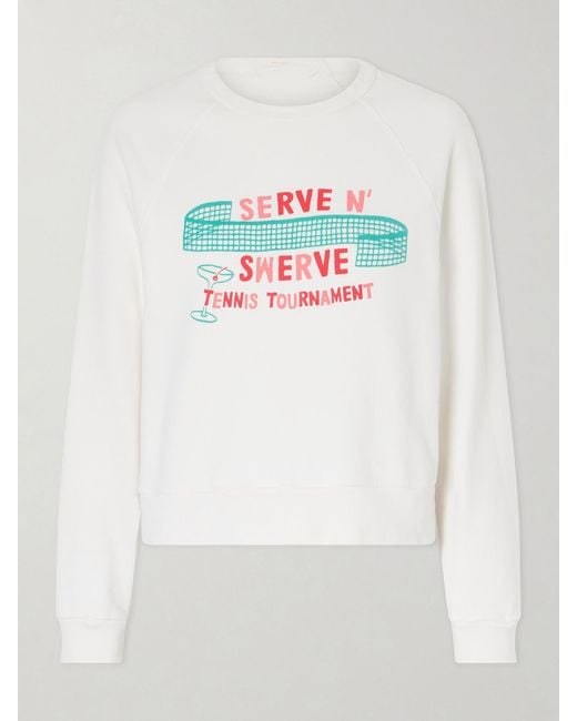 Mother White The Itty Concert Printed Cotton-Jersey Sweater