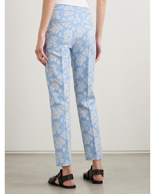 High Sport Blue Louis Hose Mit Verkürztem, Geradem Bein Aus Jacquard Mit Blumenmuster