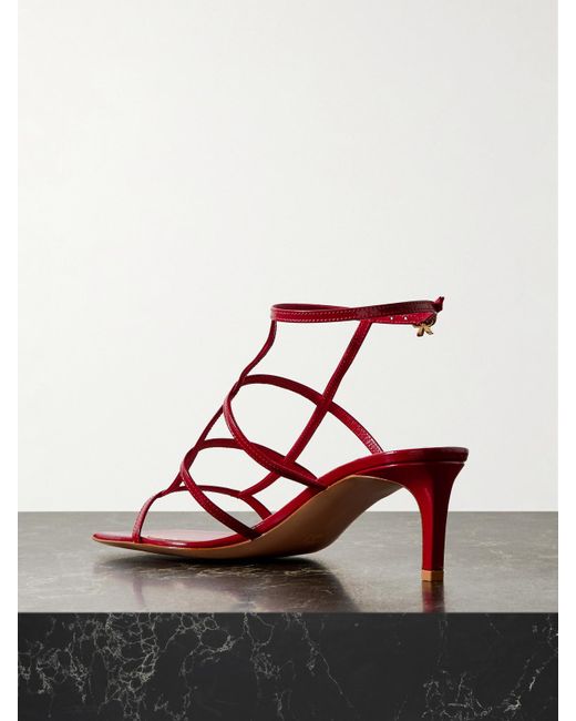Gianvito Rossi Brown 55 Glossed-Leather Sandals