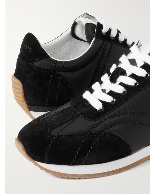 Totême Black Sport Suede-Trimmed Shell Sneakers