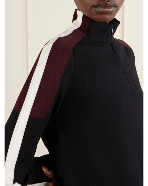 Aztech Mountain Black Caroline Color-Block Wool-Blend Sweater