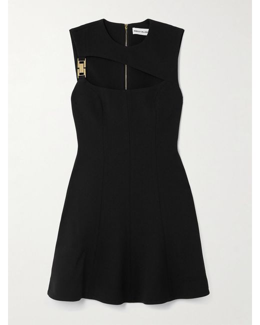 Rebecca Vallance Black Freyja Cutout Embellished Crepe Mini Dress