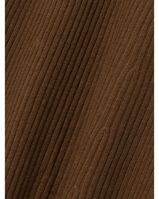 LeKasha Natural Logan Ribbed Organic Cashmere Midi Dress