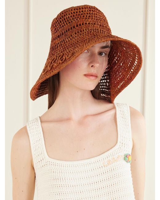 Chloé Brown Raffia Hat