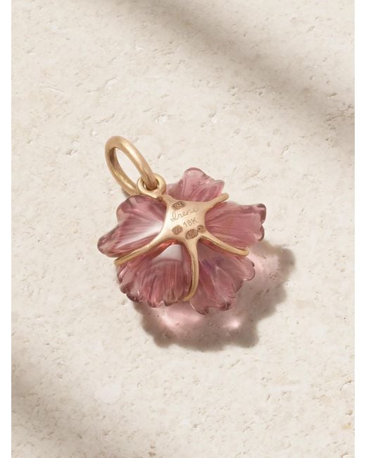 Irene Neuwirth Pink Tropical Flower 18-Karat Rose, Tourmaline And Sapphire Pendant
