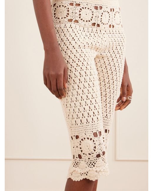 Alix Of Bohemia Natural Aletta Mandala Crochet Cotton Capri Pants