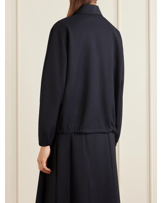 Auralee Blue Wool And Mohair-Blend Jacket