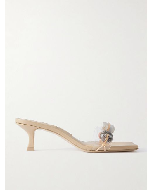 Cult Gaia Natural Laguna Mules Aus Pvc Mit Steinen