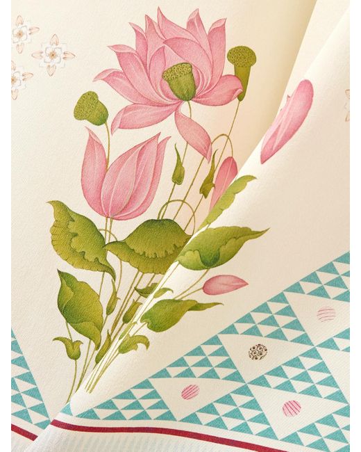 Emporio Sirenuse Natural Blair Hose Mit Weitem Bein Aus Bedruckter Seide