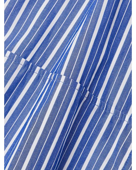 Brandon Maxwell Blue The Sammy Striped Cotton-Poplin Midi Shirt Dress