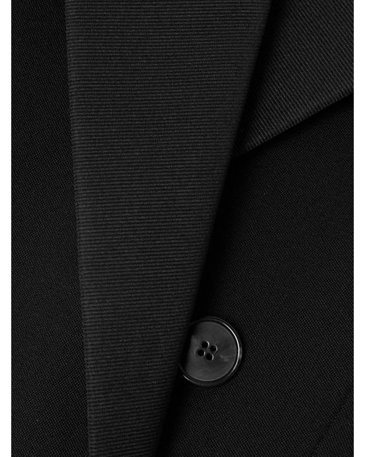Givenchy Black Double-Breasted Faille-Trimmed Grain De Poudre Wool Blazer