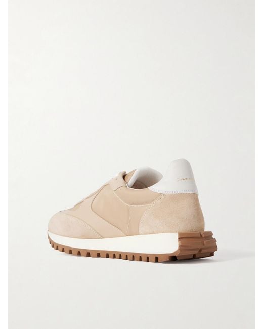 Gianvito Rossi Natural Gravel Suede, Leather And Shell Sneakers