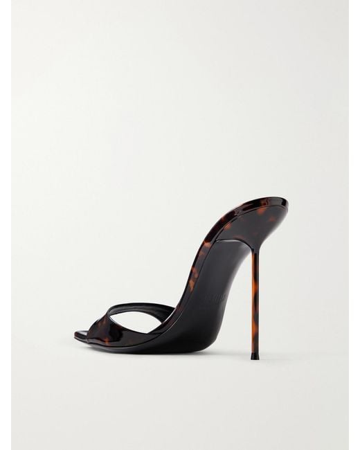 Paris Texas Natural Lidia 105 Animal-Print Patent-Leather Mules