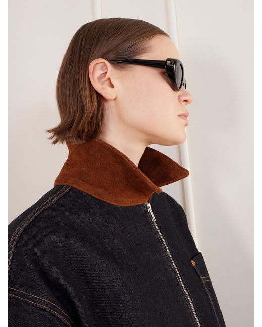 Miu Miu Black Square-Frame Acetate Sunglasses
