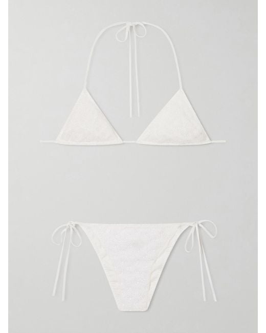 Missoni White Mare Printed Halterneck Triangle Bikini