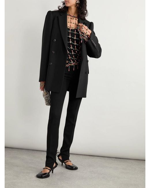 Dries Van Noten Black Double-Breasted Wool And Mohair-Blend Twill Blazer