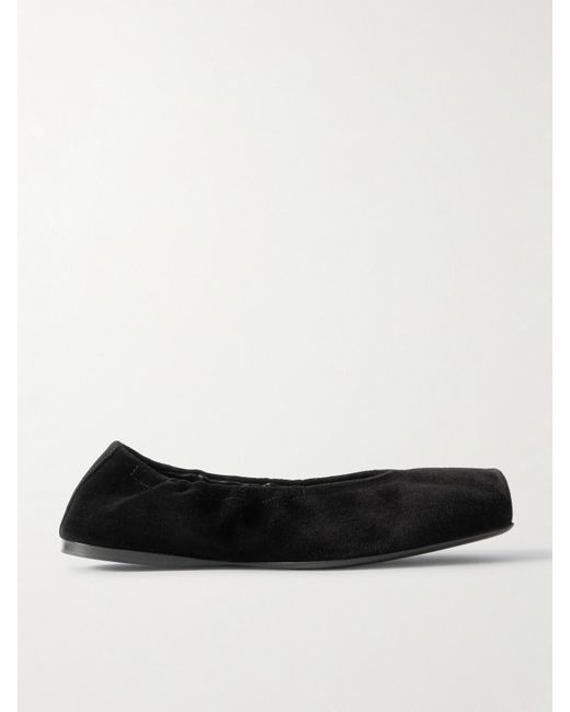 Alaïa Black Ballerinas Aus Veloursleder Mit Lederbesätzen