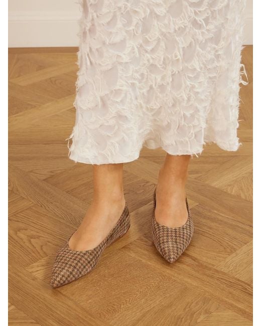 Gabriela Hearst Natural Fleur Printed Suede Flats