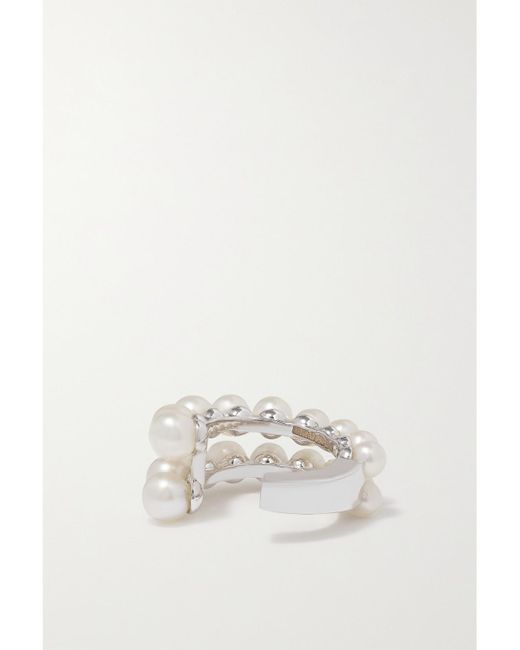 Diane Kordas Natural Ear Cuff Aus 14 Karat Weißgold Mit Perlen