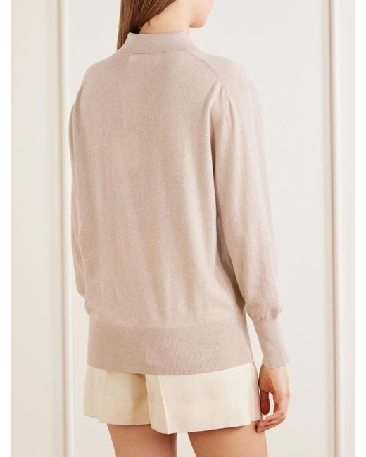 arch4 Pink Scarf-Detailed Cashmere Sweater