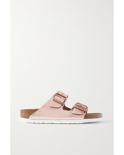 Sandales En Cuir Métallisé Arizona Birkenstock en coloris Rose | Lyst