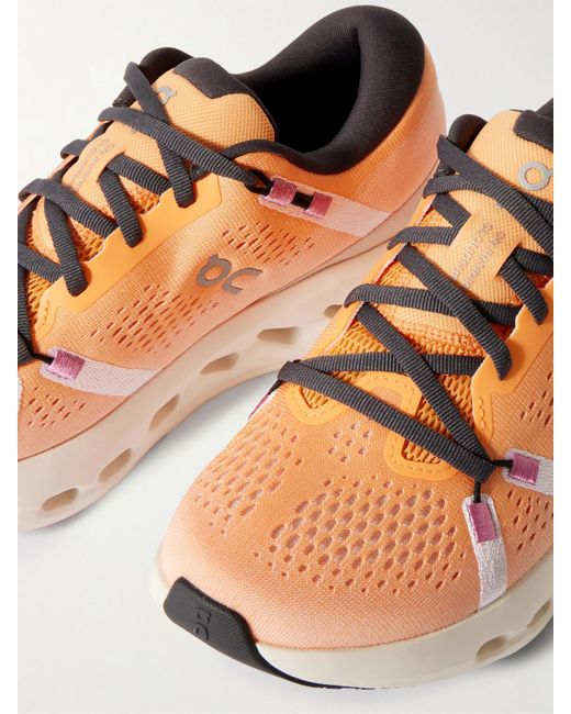 On Shoes Orange Cloudsurfer 2 Rubber-Trimmed Mesh Sneakers